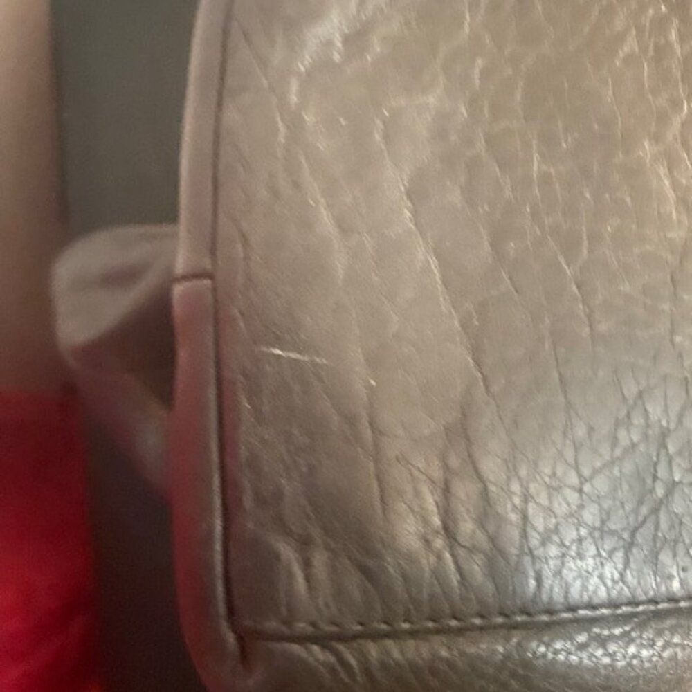 Coach Black Leather Tote with Gold Chain Accents - Picture 9 of 16